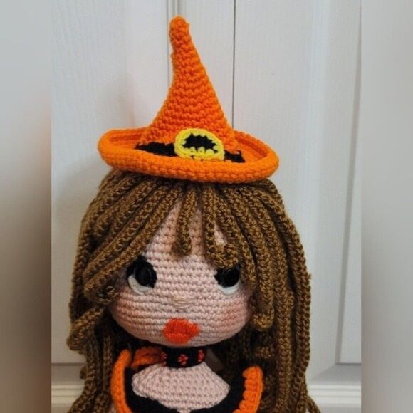 22" Halloween Witch Astrid Doll Crochet New Handmade - Picture 7 of 10